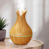 Mini Humidificateur en Bois Diffuseur d'Arômes USB, Mini Diffuseur Électrique de Parfum d'Ambiance à Ultrasons