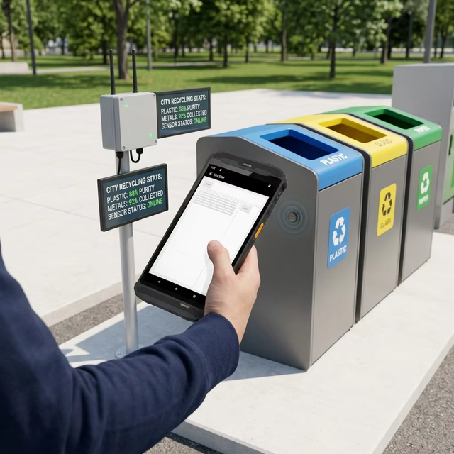 Waste Bin Tracking Special Rugged PDA Android14 125KHz 134.2KHz Low Frequency RFID Handheld Reader for Sanitation Department