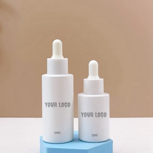 Manufacturers 30ml50ml Frosted White Light-proof Cylindrical Flat Shoulder Glass <b>Bottle</b> Essential Oil Packaging Dropper <b>Bottle</b> - Product Image 5