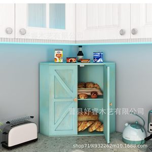 Boîte à pain en bois Yu Rui à 2 niveaux, anti-poussière, armoire de rangement de cuisine pour produits alimentaires - Product Image 1