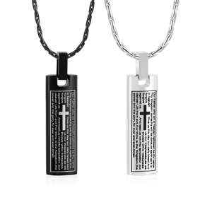 IJD9205 2024 populer The flat cross Alkitab, Tuhan memberkati Anda baja anti karat kremasi perhiasan karakter tulang abu rak Souvenir - Product Image 3