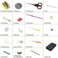 Kit de couture carré portable en cuir simple de 94 pièces pour adultes, idéal pour les cadeaux d'anniversaire, fabrication sur mesure DIY, mini kit de voyage
