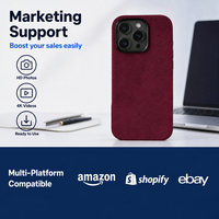 Coque de téléphone pour iPhone 16 Pro en Alcantara italien véritable, entièrement enveloppée, finition usinée CNC, aimant puissant, service OEM/ODM