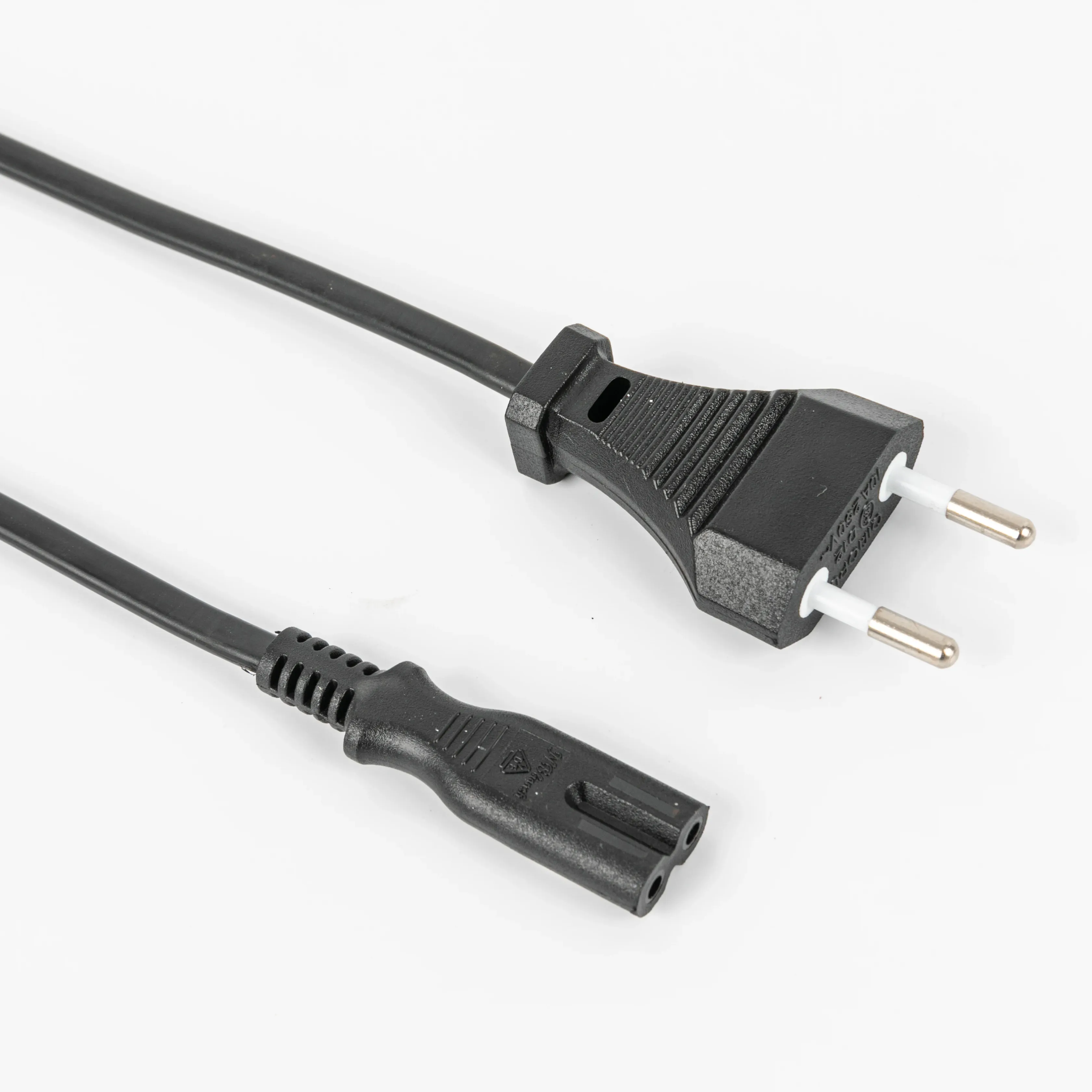 2 prong power cable for eu PVC Standard Flexible H03VVH2-F 2x0.75mm2 C7 Customized Home Appliance Copper CEE IEC