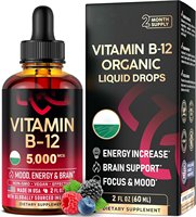 Gouttes liquides de Vitamine B12 Méthylcobalamine Haute Puissance 5000mcg 60ml Étiquette Nettoyée Nutrition Quotidienne ODM Vente en Gros