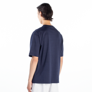 เสื้อยืดผู้ชายสีน้ำเงินเข้มน้ำหนักสูง230ก. เสื้อยืดผ้าฝ้ายพิมพ์ลายซิลค์สกรีนผ้าคอตตอนระบายอากาศได้ดีสวมใส่สบายใส่ได้พอดีตัวสั้นปกติ - Product Image 6