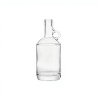 Bouteille en verre givré de 500 ml, gravée et sérigraphiée, avec bouchon en liège pour brandy, vodka, rhum, gin et tequila - Usage industriel