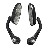 Paires de rétroviseurs Xmaxvision en aluminium thermolaqué pour guidon de moto, fixation par collier, compatibles avec les guidons de 7/8 po et 1-1/8 po