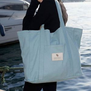 2023 Hot Promotional Large Capacity Beach Custom Canvas Women's Tote <b>Bags</b> with Bright Color for <b>Work</b> and Travel - Product Image 2