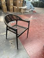 Fauteuil de jardin en rotin PE pour extérieur, chaise de salle à manger en osier avec structure en aluminium, chaise en rotin pour balcon et restaurant