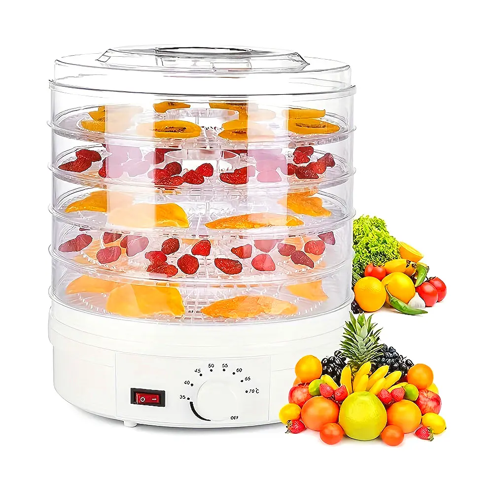 Food Dehydrator Machine 5 Trays Professional Electric Multi-Tier Food Preserver for Fruit/Vegetable Dryer