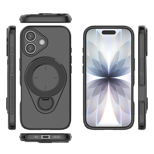 Funda Magnética con Carga Inalámbrica y Protección Anticaídas para <span class=keywords><strong>iPhone</strong></span> 17 16 Pro Max, Carcasa Trasera Protectora de TPU Suave con Anillo de Soporte de 360 Grados - Product Image 1