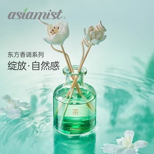 Asiamist <b>Reed</b> <b>Diffuser</b> Set 120ml Tea Scent Flower Shape Glass Bottle Long Lasting Fragrance For Home Indoor Use - Product Image 1