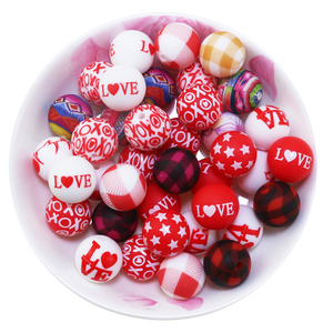 Cadeaux Saint-Valentin 2024 : Nouvelles perles de silicone imprimées en forme de cœur de 15 mm, perles de dentition colorées pour la fabrication de stylos perlés DIY et de bijoux - Product Image 2