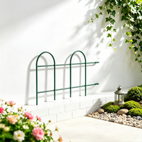 Clôture de jardin rectangulaire classique en fer, revêtement PVC, anti-rouille, résistante aux intempéries, installation facile, verte, pour chantier de construction