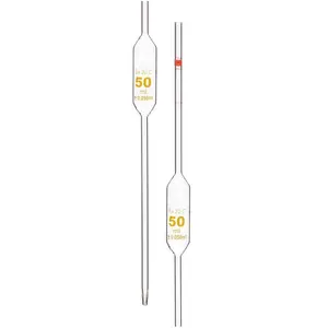 Verrerie de laboratoire 1-100ml Pipette volumétrique à transfert Pipette de mesure de classe A Pipette volumétrique en verre avec une marque