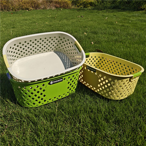 Fashion Storage <b>Baskets</b> Rectangle Plastic <b>Stackable</b> Neatening Storage 39cm Long 26.5cm Wide 14.5cm High - Product Image 3