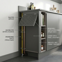 Armoires de cuisine modulaires OPPOLIA Aurora avec finition nano PET anti-fissuration pour environnement de chauffage à sec russe