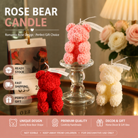 Vente en gros de bougies aromatiques créatives en verre en forme d'ours rose pour la Saint-Valentin, décoration d'intérieur, ambiance haut de gamme, cadeaux idéaux