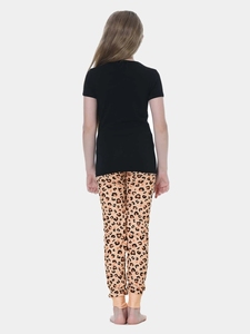 Mamma e io pigiama ragazze lettera e cuore leopardato stampa Tee & Pants mamma e Me pij Set pigiama Set da donna - Product Image 5