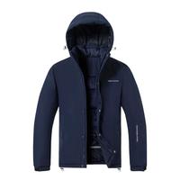Veste de ski à capuche marine pour homme, 2 en 1, manteau d'hiver chaud avec doublure matelassée amovible pour snowboard, randonnée, ski, temps froid