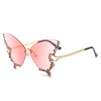 Lunettes de soleil Zowensyh papillon sans monture, style mode, verres UV400 exagérés, monture PC, modèle unisexe 18665
