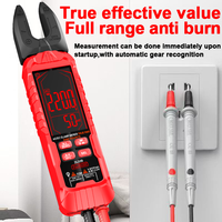 Multimètre à pince numérique DC 600V AC 200A Diode Température Arrêt automatique Affichage max 6000 Fréquence Rechargeable Lampe torche