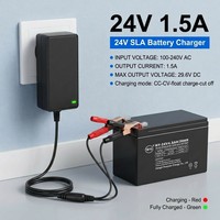Chargeur de batterie au plomb 24V 1.5A avec protection contre l'inversion de polarité, charge CC CV, chargeur de batterie au plomb 29.6V 24V