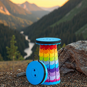Taburete Plegable Portátil Reforzado y Mejorado, Silla Telescópica Ajustable para Viajes al Aire Libre y Uso Doméstico - Product Image 1