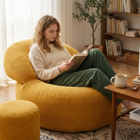 Ensemble de canapé d'angle moderne en tissu rembourré, fauteuil individuel, canapé de détente confortable, mobilier de salon et de villa