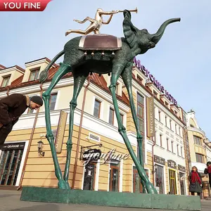 Estatua de Metal Dali para exteriores, escultura de bronce de elefante Triumphant