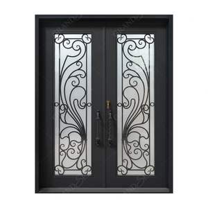 Porte en fer forgé solide de sécurité de l'entrée principale moderne pour les clients américains de <span class=keywords><strong>la</strong></span> Nouvelle-Orléans Maison - Product Image 2