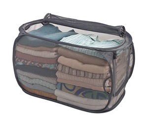 Washable Laundry Bag Washable Polyester Mesh Storage Bag Clothes Hamper PopUp Collapsible Laundry Basket