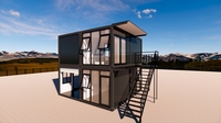 Villa moderne préfabriquée détachable de 20 pi x 4 pi, bureaux conteneurs, maisons mobiles en kit, panneaux sandwich en acier