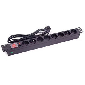 PDU de 8 Puertos, Unidad de Distribución de Energía de 19 Pulgadas para Montaje en Rack con Función de Protección Contra Sobretensiones, <span class=keywords><strong>Regleta</strong></span> de Alimentación Tipo FR - Product Image 3