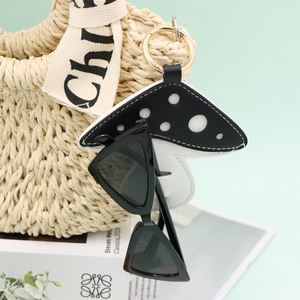 <b>Cute</b> Eyeglasses Holder PU Leather Mushroom <b>Sunglasses</b> Clip Portable Glasses Hanger for Handbags - Product Image 1
