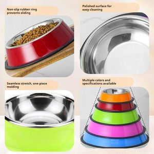 Ciotole per cani all'ingrosso in acciaio inossidabile Anti-goccia e Anti-scivolo per l'alimentazione degli animali domestici ciotole grandi ciotole - Product Image 2