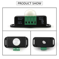 PIR-8 inframerah Sensor tubuh manusia Switch Controller 12V 24V DC 6A Delay Off Adjustable Auto On lampu LED dimer kontrol modul