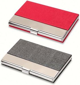 Custom Logo Silver Metal Name Card Case Stainless Steel PU Business Card <b>Holder</b> for BusinessLuxury Business Card Case - Product Image 1