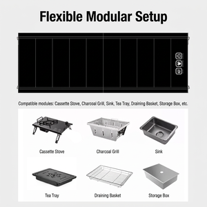 Adjustable Folding Modern Portable Camping <b>Table</b> Aluminum Alloy Rectangular Outdoor Tactical Picnic <b>BBQ</b> Furniture - Product Image 2