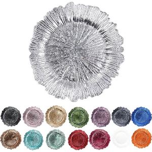 Platos de plástico dorados de 13 pulgadas para decoración de bodas y cenas, venta al por mayor personalizada - Product Image 1