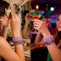 Bracelets extensibles à breloques en perles pour femmes, thème Mardi Gras et Carnaval de la Nouvelle-Orléans, bijoux fabriqués en Chine