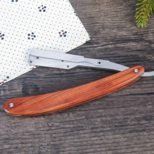 Rasoio a lama dritta con manico in legno OEM, lama sostituibile, rasoio <span class=keywords><strong>da</strong></span> <span class=keywords><strong>uomo</strong></span> in acciaio inossidabile per taglio capelli e rasatura - Product Image 5