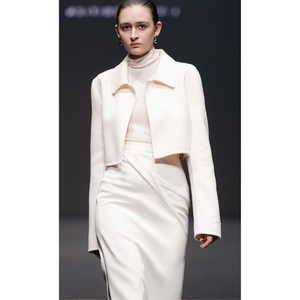 Luxury White Midi <b>Skirt</b> for Women Side <b>Split</b> & Zipper ERIN DRAPED MIDI <b>SKIRT</b> WHITE ANT Two Piece Set Women Clothing in Vietnam - Product Image 1