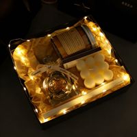 Bougie parfumée d'aromathérapie sans flamme, longue durée, en pot, aux huiles essentielles, élégante, pour l'intérieur, coffret cadeau pour demoiselle d'honneur