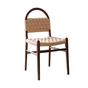 Silla de comedor de ratán tejido con estructura de metal estilo vintage para sala de estar, restaurante y uso doméstico. - Product Image 5