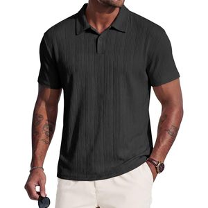 Foxa เสื้อโปโลถักแขนสั้นผู้ชาย, เสื้อกอล์ฟแขนสั้นระบายอากาศ - Product Image 1