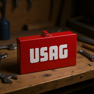Usag <b>Tool</b> <b>Box</b> Red <b>Metal</b> 612 S Storage Case <b>For</b> <b>Tools</b> And Equipment - Product Image 3