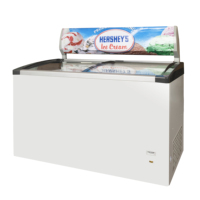 Congélateur Xiangming avec porte vitrée incurvée simple, vitrine à glaces, popsicles pour camionnette ou magasin, équipement de réfrigération