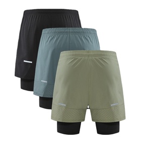 Shorts de sport <span class=keywords><strong>pour</strong></span> homme, taille élastique mi-haute, couleur unie, polyester respirant, séchage rapide, <span class=keywords><strong>pour</strong></span> l'entraînement de basketball estival - Product Image 2